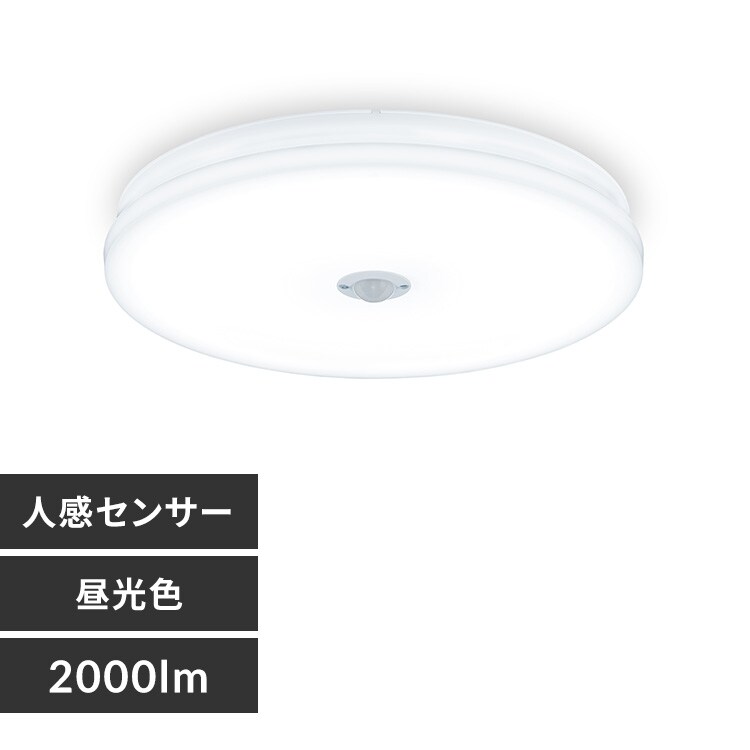 小型シーリングライト 薄形 2000lm 昼白色 人感センサー付 SCL20N-MS