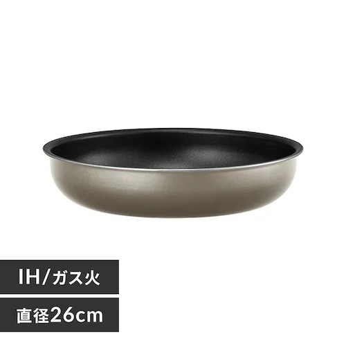 ダイヤモンドコートパン フライパン26cm IH/ガス火対応 IPDCI-T26F メタリックグレージュ_0