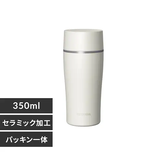 飲み物の味が変わりにくい♪ セラミックコーティングマグボトル 350ml CMSS-350 ホワイト_0