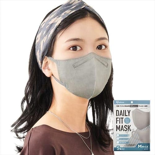 60枚入】DAILY FIT MASK 5枚×12袋セット RK－D5MG グレー/Mサイズ(ふつうワイドサイズ) 1909807  │アイリスプラザ│アイリスオーヤマ公式通販サイト
