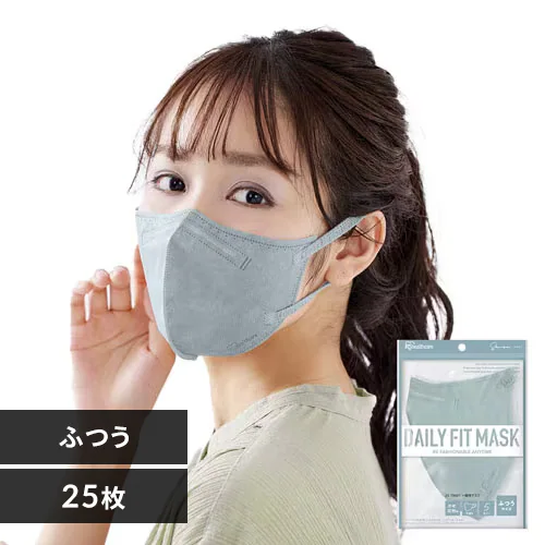 ≪32%OFF≫【25枚】 DAILY FIT MASK カラーマスク ふつうサイズ 5枚入×5 シャボン_0
