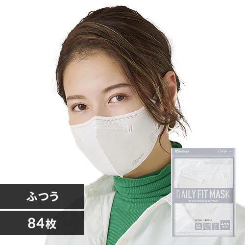 �y84���z DAILY FIT MASK �J���[�}�X�N �ӂ��T�C�Y 7���~12 �z���C�g_0