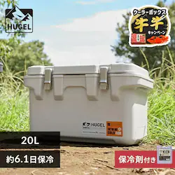 �y���ቷ�ۗ�ܕt���z�N�[���[�{�b�N�X HUGEL 20L ��6.1���ۗ� 6�ʐ^��f�M�p�l�� �^��f�M ��e�� VITC-20 �z���C�g�A�b�V��