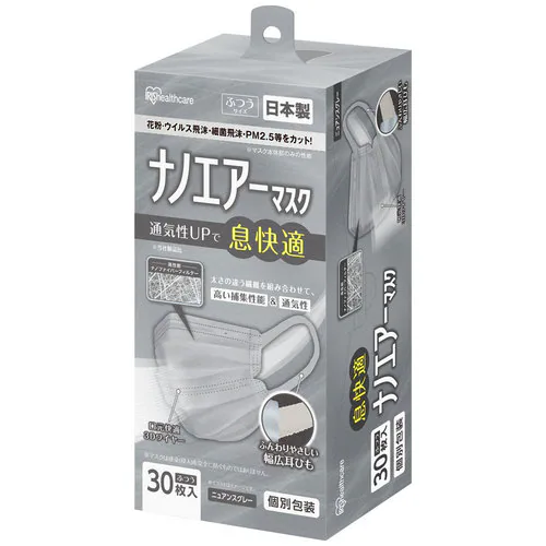 �y90������z�i�m�G�A�[ �}�X�N �v���[�c�^�C�v �ӂ��T�C�Y �j���A���X�O���[ 30������~3�� PK-NI30LXH_0