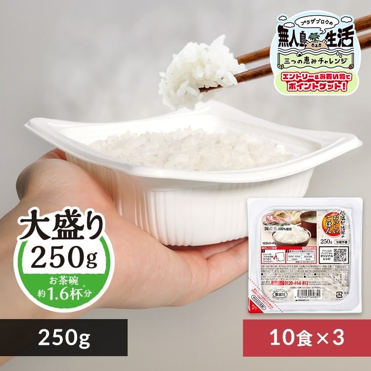 低温製法米のパックごはん 大盛り 250g×3パック 311864 │アイリス