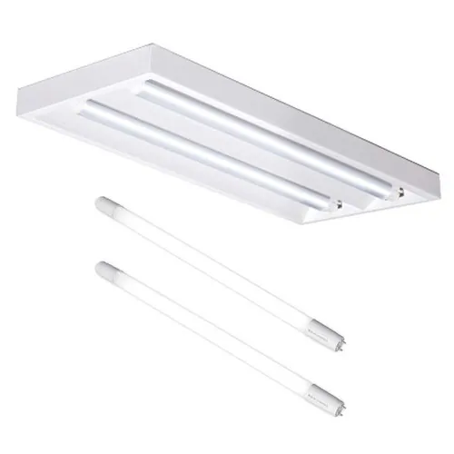 【工事必要】直管用専用器具 直付下面開放型20形2灯用 両側給電 ランプ2本セット_0