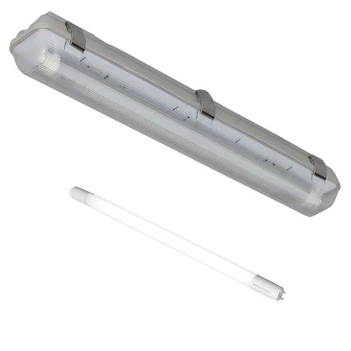 【工事必要】直管用専用器具 防塵防湿灯器具 20形1灯 両側給電 ランプ1本セット_0