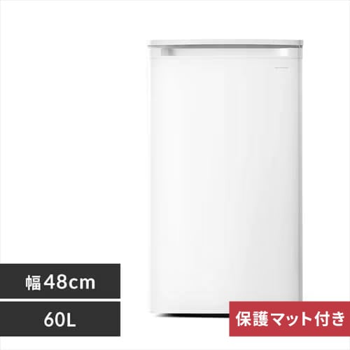 冷凍庫 60L IUSD-6B-B ブラック+床保護マット 1928019