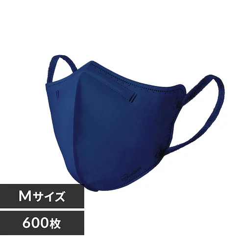 【アウトレット品】立体マスク Mサイズ 600枚 ネイビー マスク 立体タイプ_0