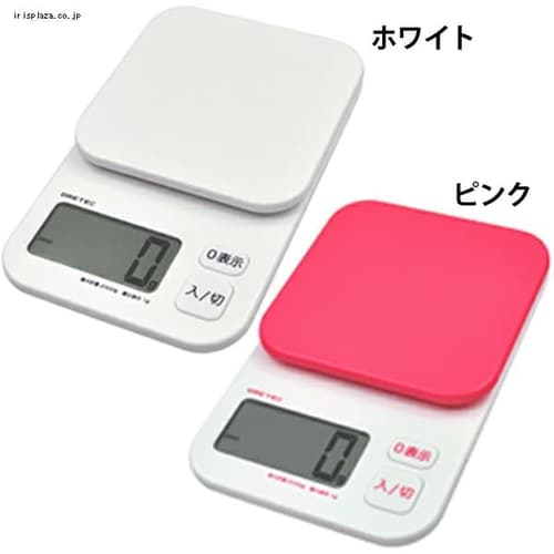 デジタルスケール 「トルテ」 2kg KS-274 PK・WT ピンク・ホワイト ドリテック【プラザセレクト】