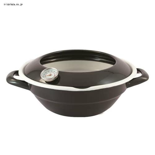 富士ホーロー 温度計付き天ぷら鍋24ｃｍ ＴＰ24ＢＫ 黒【プラザセレクト】