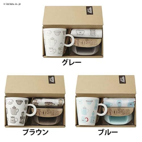 ほっこりぎふと(マグカップ・カフェトール・手ぬぐい) 3点セット ブルー