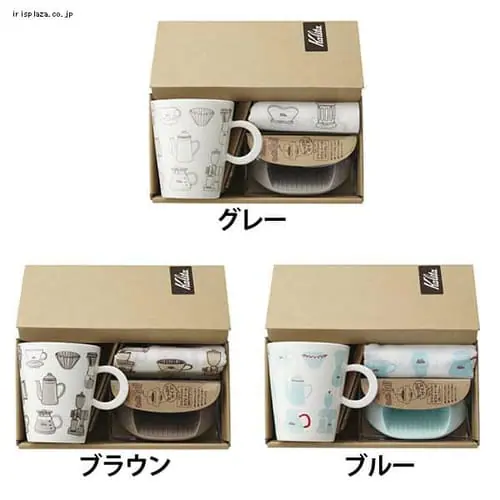 ほっこりぎふと(マグカップ・カフェトール・手ぬぐい) 3点セット グレー _0