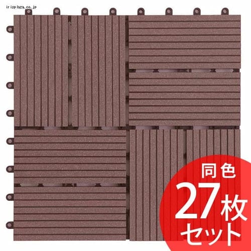 【27枚】ジョイントタイル十文字溝付 4割 ブラウン