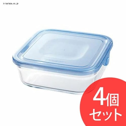  Iwaki NEWパック&レンジ 800ml（4個セット） アクアブルー KBT3247BLN 【プラザセレクト】
