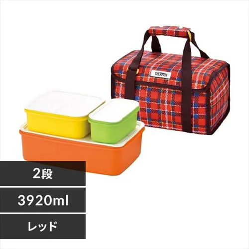 サーモス ファミリーフレッシュランチボックス DJF-4003 レッド_0