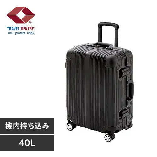 【訳あり】スーツケース Sサイズ 40L 拡張機能付き ダブルキャスター APL-S-BK ブラック_0