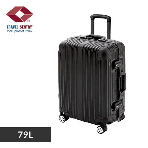 【訳あり】スーツケース Mサイズ アルミフレーム ダブルキャスター APL-M-BK ブラック _0