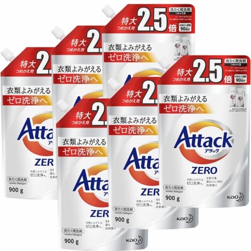  【6個セット】 アタックZERO つめかえ用 （900g・ドラム式専用860g）【プラザセレクト】