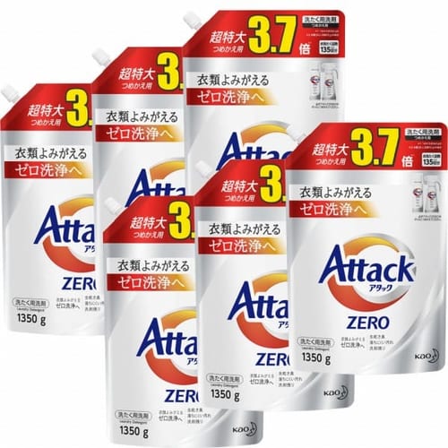  【6個セット】 アタックZERO つめかえ用 （1350g・ドラム式専用1280g）【プラザセレクト】