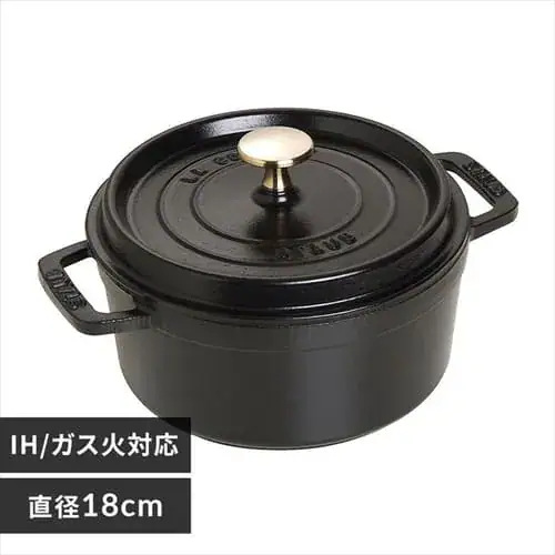 �y�󂠂�z�� �X�g�E�u IH/�K�X�� 18cm 1.7L �s�R�E�R�R�b�g ���E���h �u���b�N_0