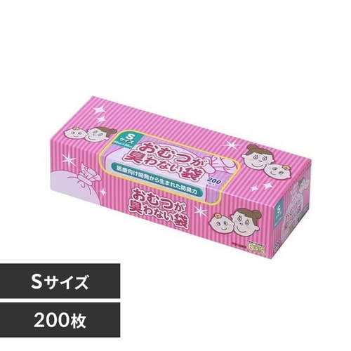 ＜アイリスプラザ＞ 【単品・セット】クリロン化成 臭わない袋BOSベビー用箱型 (Sサイズ200枚)