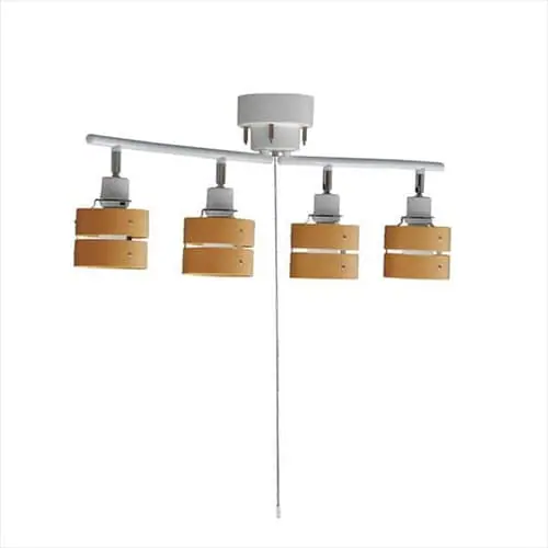 4灯シーリングライト プルスイッチ式 GLL-4WP-WH×LW ホワイト×ライトウッド _0