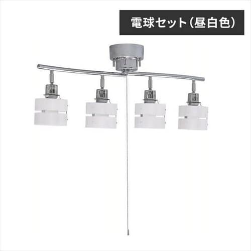 【電球セット】 4灯シーリングライト プルスイッチ式 GLL-4MP-W ホワイト _0