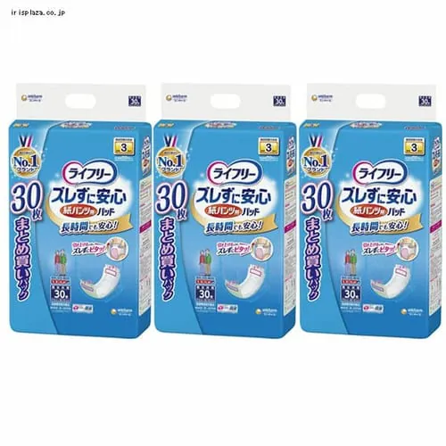 ユニ・チャーム 3個セット ライフリー ズレずに安心 紙パンツ専用 尿とりパッド 長 30マイ 【プラザマーケット】_0