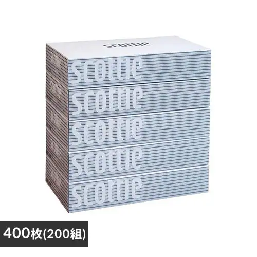 【5箱】 スコッティ ティッシュ 400枚 (200組) 5箱 日本製紙クレシア