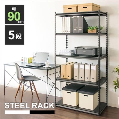 �y�󂠂�z���b�N �I ���[�I 5�i �X�`�[�����b�N ��120cm STR-1200 �u���b�N 