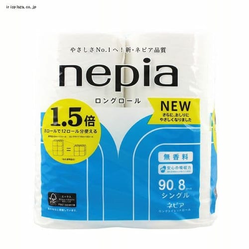  王子ネピア ネピアロングトイレット8ロールシングル 90M 【プラザセレクト】