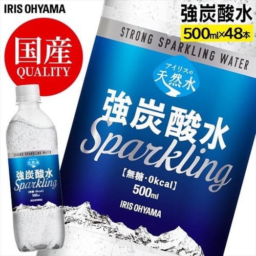 【48本入】アイリスの天然水　強炭酸水500ml 【プラザセレクト】【代引不可】
