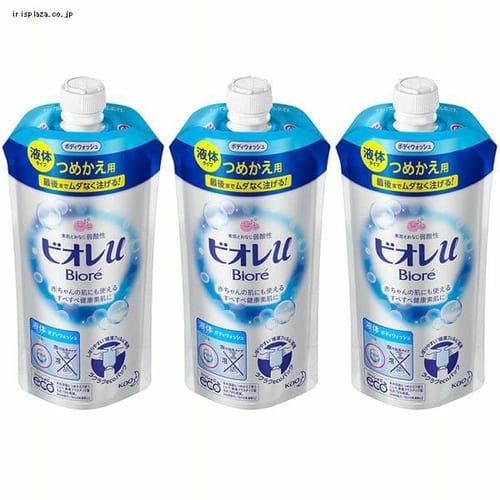 ＜アイリスプラザ＞ 花王 【3個セット】ビオレu つめかえ用 340ml 【プラザマーケット】