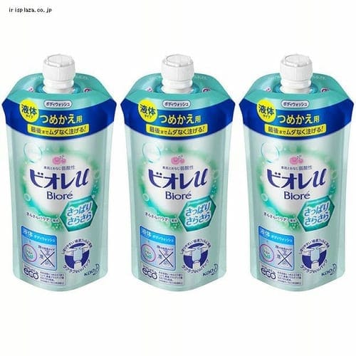 ＜アイリスプラザ＞ 花王 【3個セット】ビオレu さっぱりさらさら つめかえ用 340ml 【プラザマーケット】画像