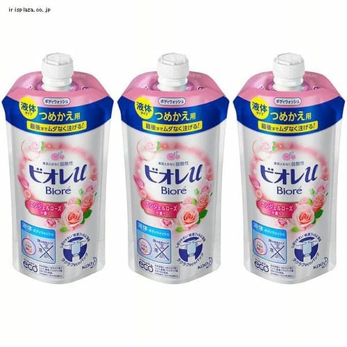  花王 【3個セット】ビオレu エンジェルローズの香り つめかえ用 340ml 【プラザセレクト】【プラザマーケット】