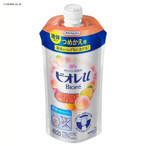 ＜アイリスプラザ＞ 花王 ビオレu スイートピーチの香り つめかえ用 340ml 【プラザマーケット】画像