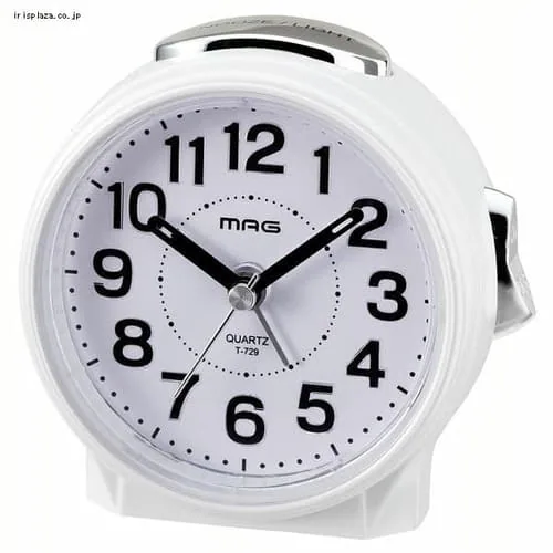 目覚まし時計 非電波 アナログ MAG ブルーブライト ホワイト T-729-WH-Z _0