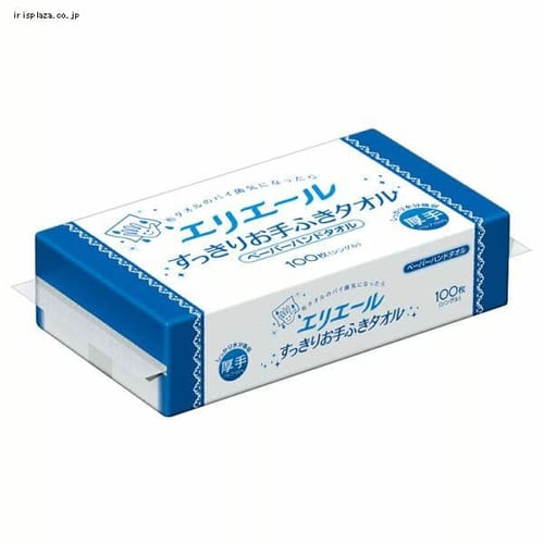  大王製紙 エリエール すっきりお手ふきタオル 100枚 パルプ100% 【プラザセレクト】