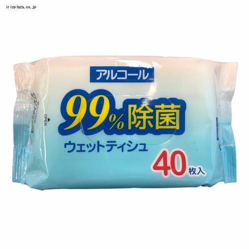 【単品・セット】アルコール除菌 ウェットティッシュ 40枚【プラザセレクト】【プラザマーケット】