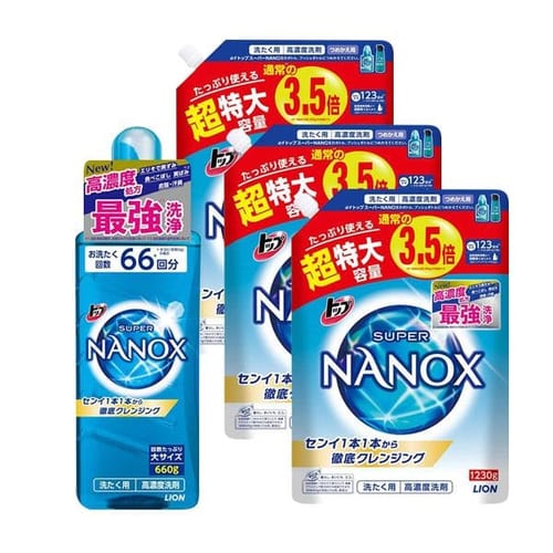  ライオン トップ SUPER NANOX 本体660g＆詰め替え1230g×3個セット【プラザセレクト】【プラザマーケット】