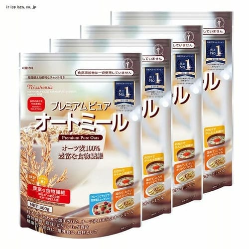  日食 【4袋】プレミアム ピュアオートミール 300g 【プラザセレクト】