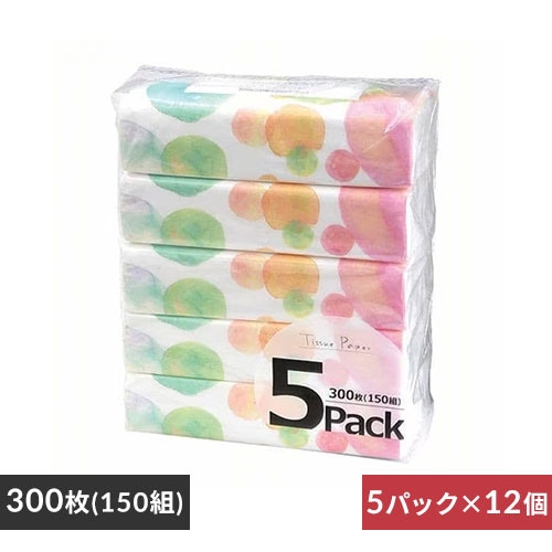 ＜アイリスプラザ＞ 【60パック】伊藤忠紙パルプ ソフトパックティッシュ 300枚（150組）5パック×12袋セット【プラザマーケット】画像