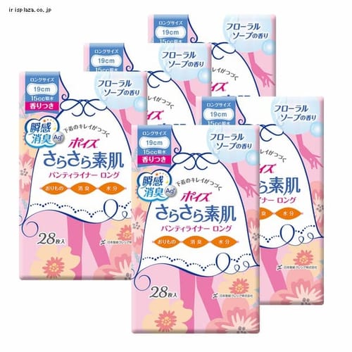 日本製紙クレシア 【5個セット】ポイズサラ素肌パンティライナーロング19.0cm28枚フローラル 【プラザセレクト】【プラザマーケット】