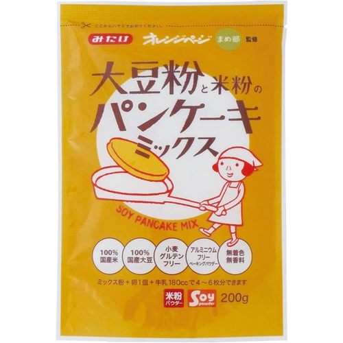 【最短賞味期限:2025/07/25】オレンジページまめ部監修 みたけ 大豆粉と米粉のパンケーキミックス200g