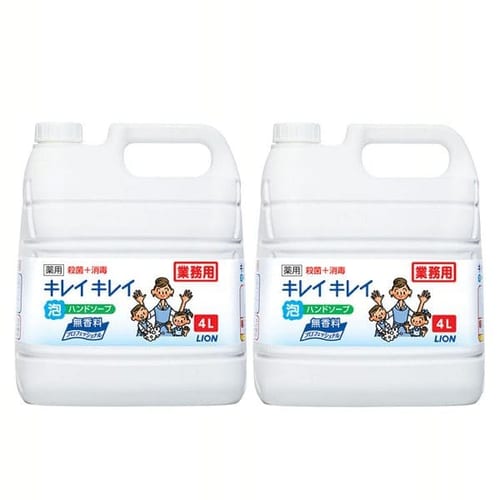 ＜アイリスプラザ＞ ライオン ［2個セット］ キレイキレイ 薬用 泡ハンドソープ プロ 4L 無香料 【プラザマーケット】