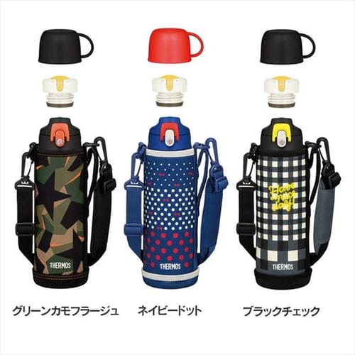 サーモス 真空断熱ボトル 1L FJJ-1000WF ネイビードット