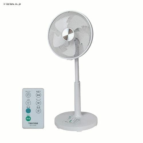 扇風機 DCモーター 左右首振り リモコン付 テクノイオン テクノス TEKNOS KIFI-373DC ホワイト
