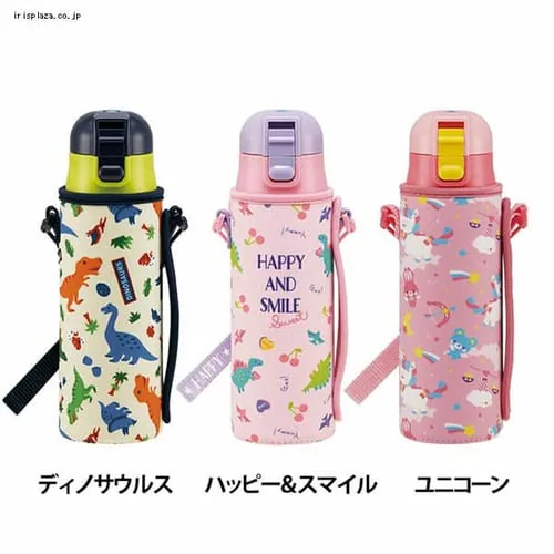 スケーター カバー付き ワンタッチダイレクトステンボトル KSDC4 ハッピー&スマイル _0