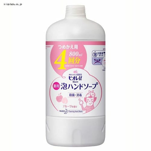  【予約】花王 ビオレu 泡ハンドソープ フルーツの香り つめかえ 800ml 【プラザセレクト】【プラザマーケット】※8〜14営業日以内に発送予定